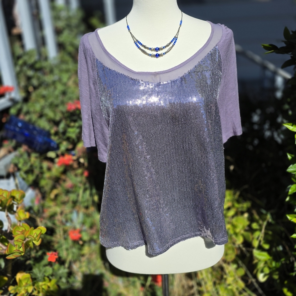 Silver Sequin Top
